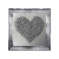 Silver Heart Framed Wall Art With