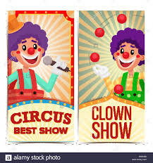 Circus Clown Vertical Banners Template Vector Amazing Show Poster
