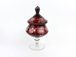 Buy Vintage Crystal Glass Pedestal Bowl