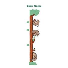 Personalized Sloth Growth Chart Wall Decals For Nursery Kids Room