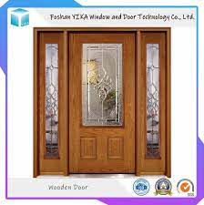 solid wood front door with glass design