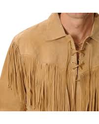 Making a two skin deer skin shirt. Scully Men S Fringed Boar Suede Leather Long Sleeve Western Shirt Sheplers