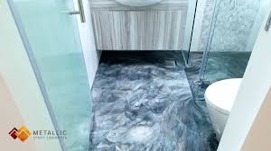 metallic epoxy bathroom floor silver mi
