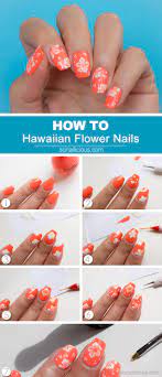 hawaiian flower nail art tutorial
