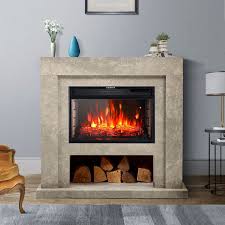 Rustic Electric Fireplace Mantel
