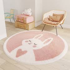 cartoon round rug sheep rabbit