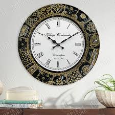 Hand Painted Wooden Black Wall Clock