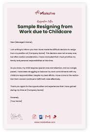 resigning from work due to childcare