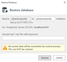 re postgresql database on windows
