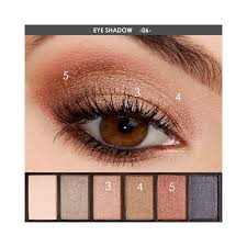 Focallure 6 Colors Eyeshadow Palette Glamorous Smokey Color