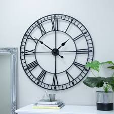 Black Iron Skeleton Wall Clock Clone