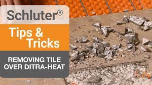 how to remove a tile over ditra heat