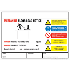 Weight Load Notices Mezzanine Floor