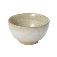 white reactive glaze stoneware bowl