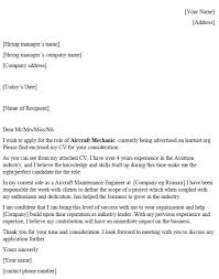 Aircraft Mechanic Cover Letter Example Icover Org Uk