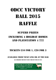 Full List Of Odcc Ball 2015 Raffle Prizes Oxford Downs Cc