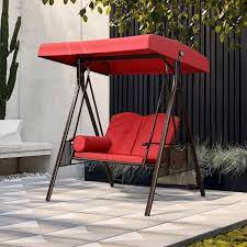 Metal Patio Swing With Canopy