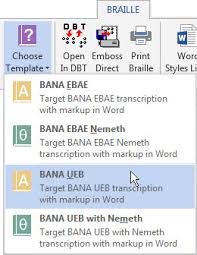 Using The Bana Braille Template For Word