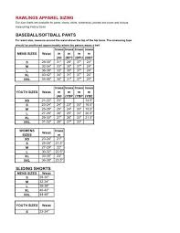 Rawlings Apparel Sizing Sliding Shorts Baseball Softball Pants