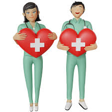 healthcare nurses holding 3d