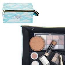 flat lay co open flat makeup box bag