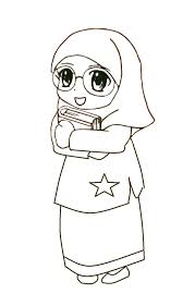 Gambar kartun muslimah, gambar kartun muslim dan karakter kartun populer lainnya. Gambar Orang Kartun Hitam Putih