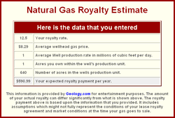 Natural Gas Royalty Estimation Gas Lease Calculator