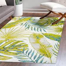 tropical leaves area rug lux100a