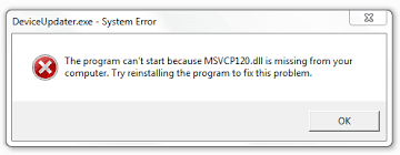 how to fix msvcp120 dll missing error