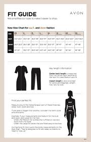 Avon Clothing Fit Guides Sizing Charts