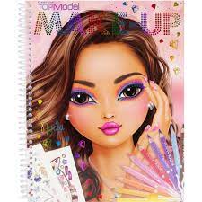 top model make up colouring book mr