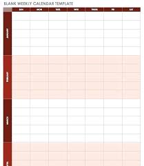 Free Printable Class Schedule Template Blank Weekly Calendar