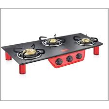 Glass Top 3 Burner Gas Stove Red