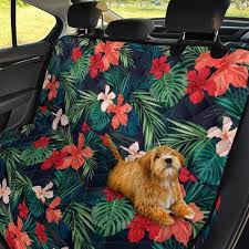 Tropical Flower Back Seat Cover Dog