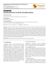 healthy nutrition to build a healthy nation