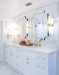 art deco mirrors on bathroom vanity