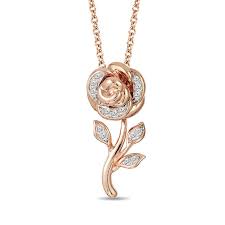 diamond rose pendant in 10k rose gold