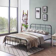 Charcoal Gray Iron Bed Frame