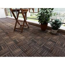 Acacia Hardwood Interlocking Patio Deck Tiles 12 12 Pack Of 10 Easy To