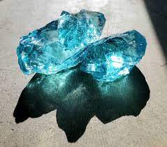 Turquoise Slag Glass Crystals Glass