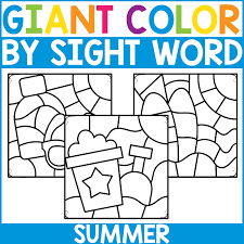 These kindergarten vocabulary worksheets provide additional practice with sight words in the context of simple sentences and scenarios; Giant Color By Sight Word Summer From Abcs To Acts