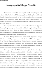 Dziedzictwo Rzeczpospolitej Obojga Narodów Sprawdzian - Roman Wróbel Rzeczpospolita Obojga Narodów - PDF Darmowe pobieranie