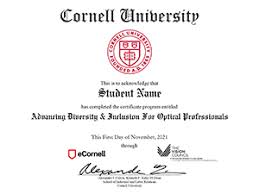a cornell certificate for optical