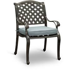 macan gray metal patio dining chair