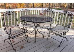 Vintage Wrought Iron Mesh Table With