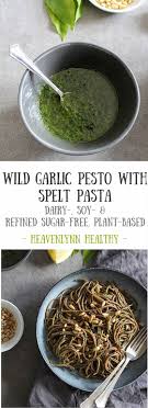 wild garlic pesto with spelt pasta