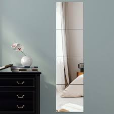 16x Glass Mirror Tiles Wall Sticker