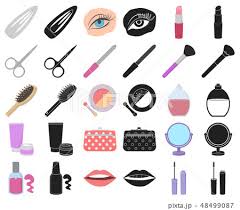 cosmetics cartoon black icons