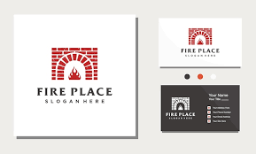 Oven Wood Fire Brick Rustic Logo Design