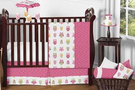 pink happy owl baby bedding 11pc crib